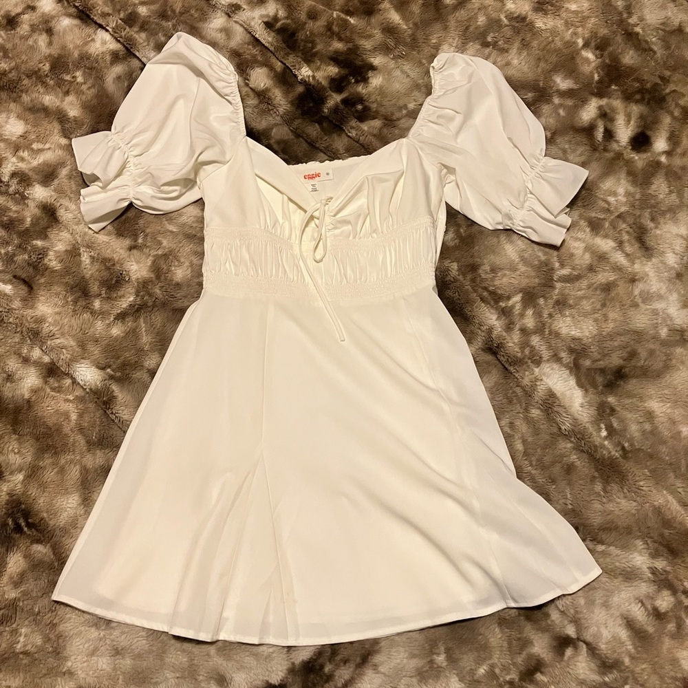 Jenn Im’s Eggie White A-line Babydoll Dress